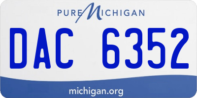 MI license plate DAC6352