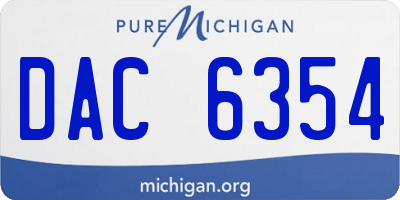 MI license plate DAC6354