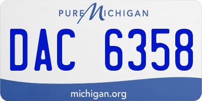 MI license plate DAC6358