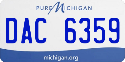 MI license plate DAC6359