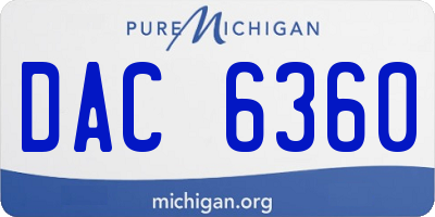 MI license plate DAC6360