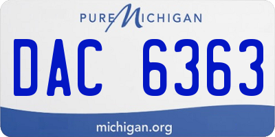 MI license plate DAC6363