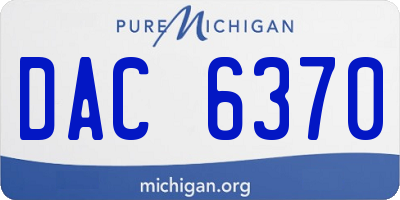 MI license plate DAC6370