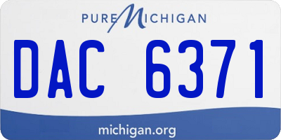 MI license plate DAC6371