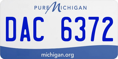 MI license plate DAC6372