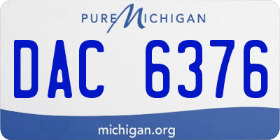 MI license plate DAC6376