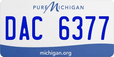 MI license plate DAC6377