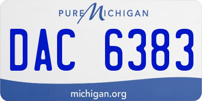 MI license plate DAC6383