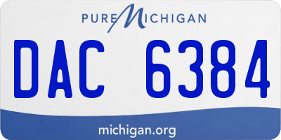MI license plate DAC6384