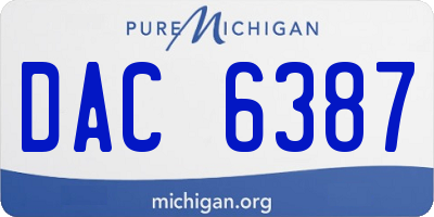MI license plate DAC6387