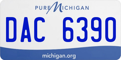 MI license plate DAC6390