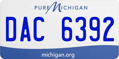 MI license plate DAC6392