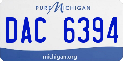 MI license plate DAC6394