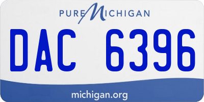 MI license plate DAC6396