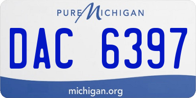 MI license plate DAC6397