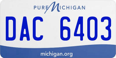 MI license plate DAC6403