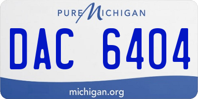 MI license plate DAC6404