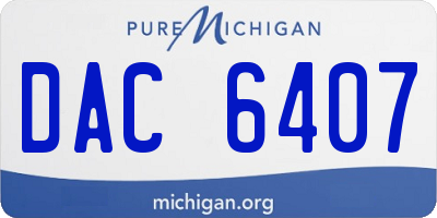 MI license plate DAC6407
