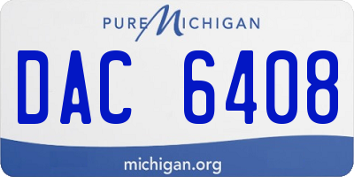 MI license plate DAC6408