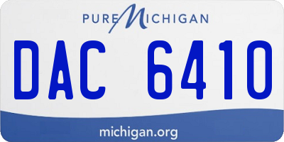 MI license plate DAC6410