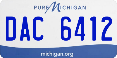 MI license plate DAC6412