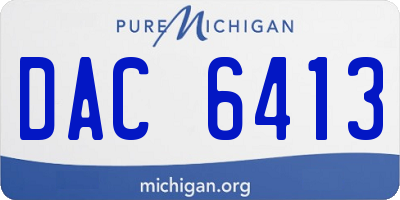 MI license plate DAC6413