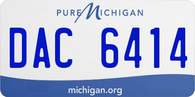 MI license plate DAC6414