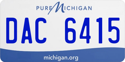 MI license plate DAC6415