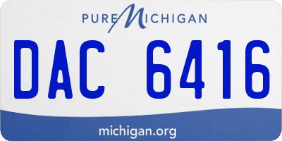 MI license plate DAC6416