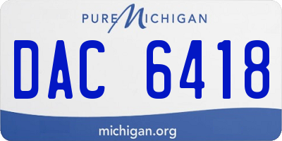 MI license plate DAC6418