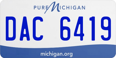 MI license plate DAC6419