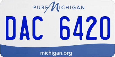 MI license plate DAC6420