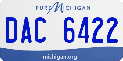 MI license plate DAC6422