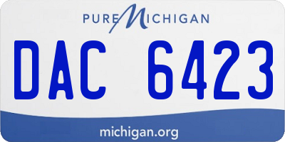 MI license plate DAC6423