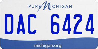 MI license plate DAC6424