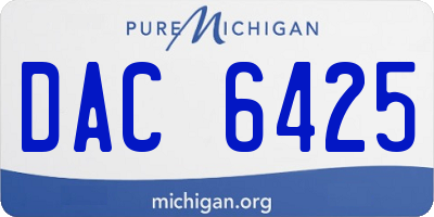 MI license plate DAC6425