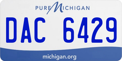 MI license plate DAC6429