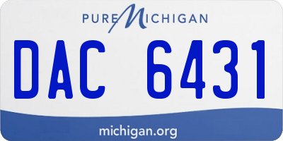 MI license plate DAC6431