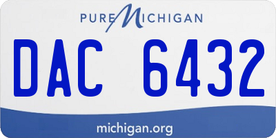 MI license plate DAC6432