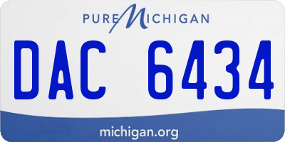 MI license plate DAC6434