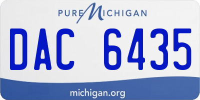 MI license plate DAC6435