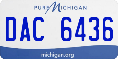 MI license plate DAC6436