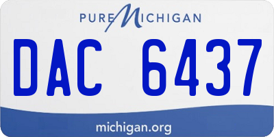MI license plate DAC6437
