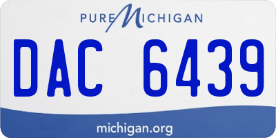 MI license plate DAC6439