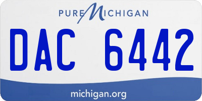 MI license plate DAC6442