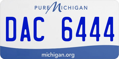 MI license plate DAC6444