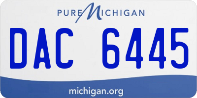 MI license plate DAC6445