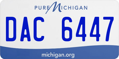 MI license plate DAC6447