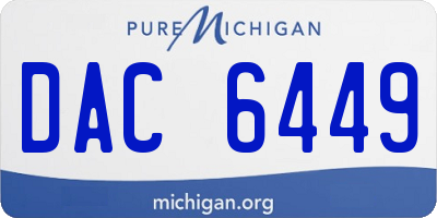 MI license plate DAC6449