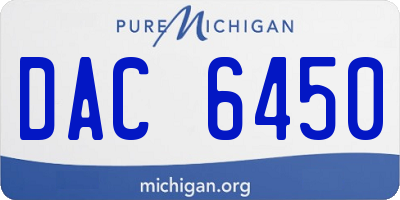 MI license plate DAC6450